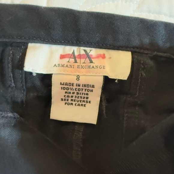 AIX Armani Exchange Black Mini Skirt Button Pocket Detail Back Zipper Sz 8 - Picture 8 of 10